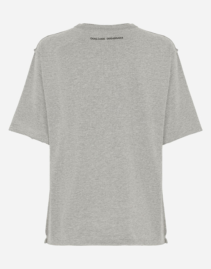 Dolce&Gabbana Cotton interlock T-shirt with logo print Grey G8RF4TG7K0C