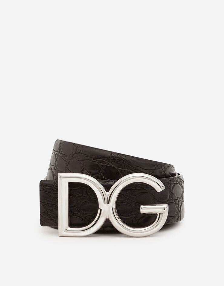 Dolce & Gabbana Crocodile belt with DG logo MULTICOLOR BC4248A2107