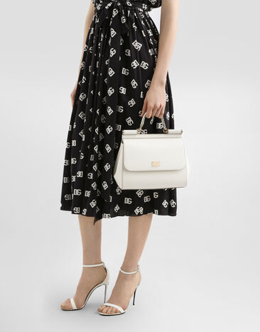 Dolce & Gabbana Bolso Sicily grande de piel de ternera Dauphine Blanco BB6002B1001