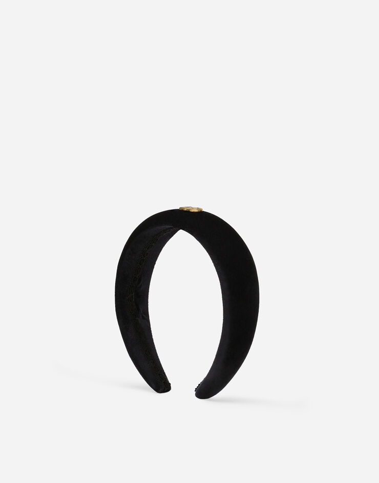 Dolce & Gabbana Ободок из бархата черный LB3L54G7L6S