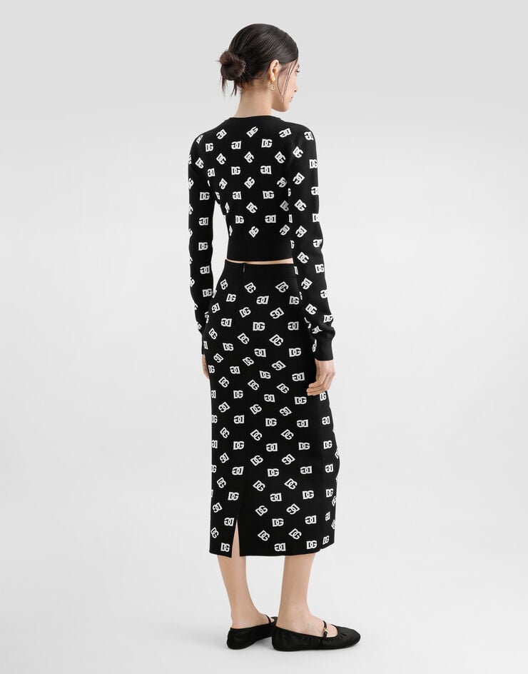 Dolce & Gabbana سترة جاكار فيسكوز قصيرة بشعار DG يضعط FXI12TJAIK3
