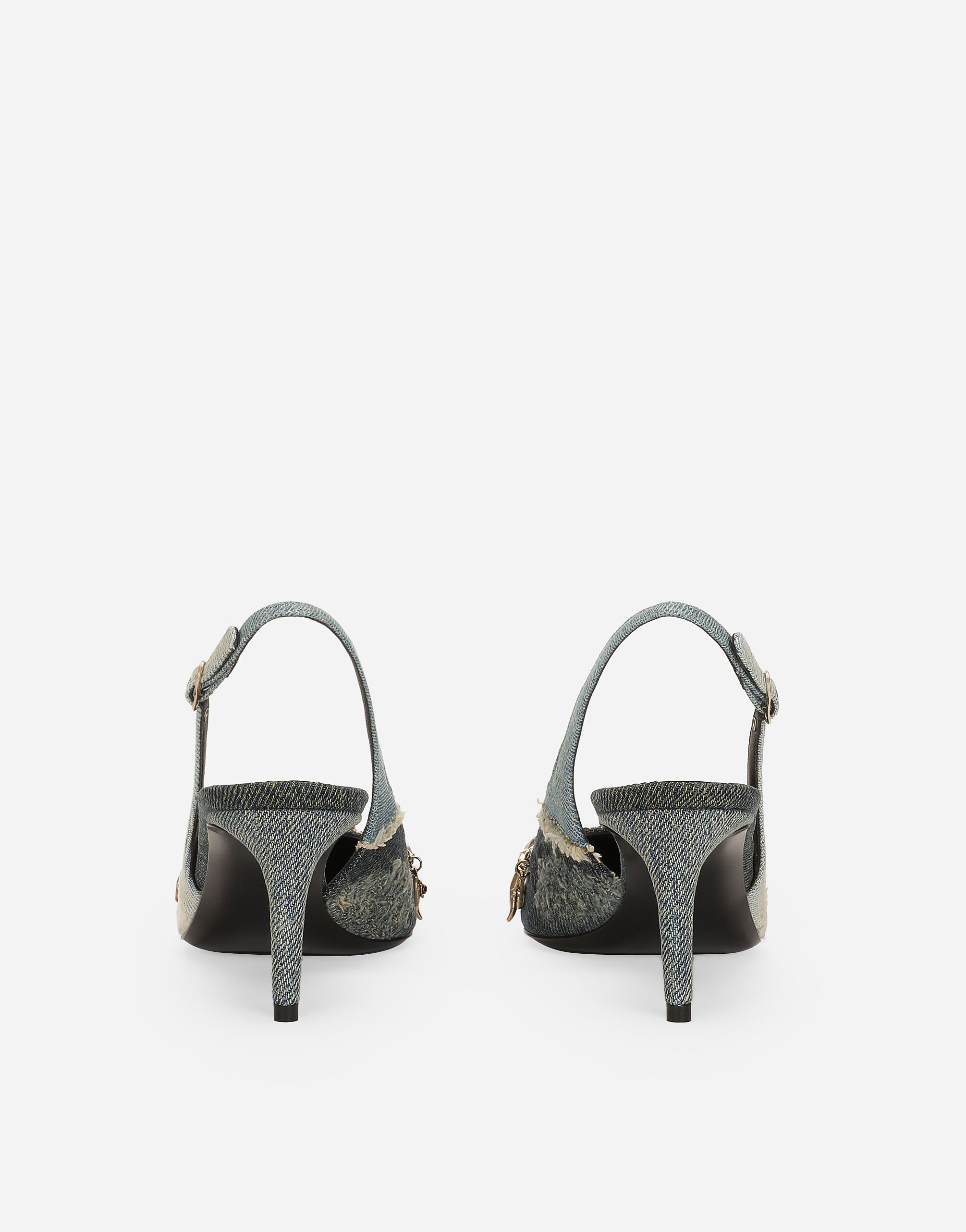 Patchwork denim slingbacks in Blue for Women | Dolce&Gabbana®
