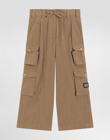 Dolce & Gabbana Waxed faille cargo trousers Beige L53P58HUMS8