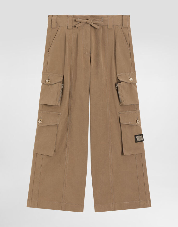 Dolce & Gabbana Waxed faille cargo trousers Beige L53P58HUMS8