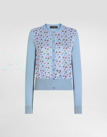 Dolce & Gabbana Small rose-print satin cardigan Multicolor FXV79TJBSOQ