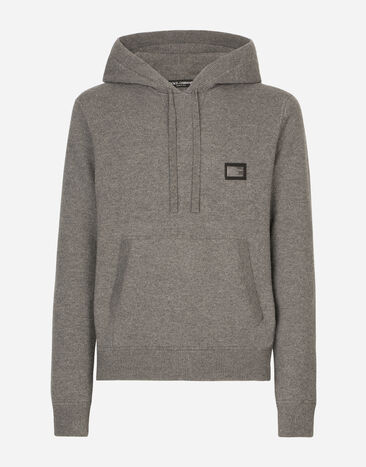 Dolce & Gabbana Wool and cashmere hooded sweater Grey GXX03TJBSIM