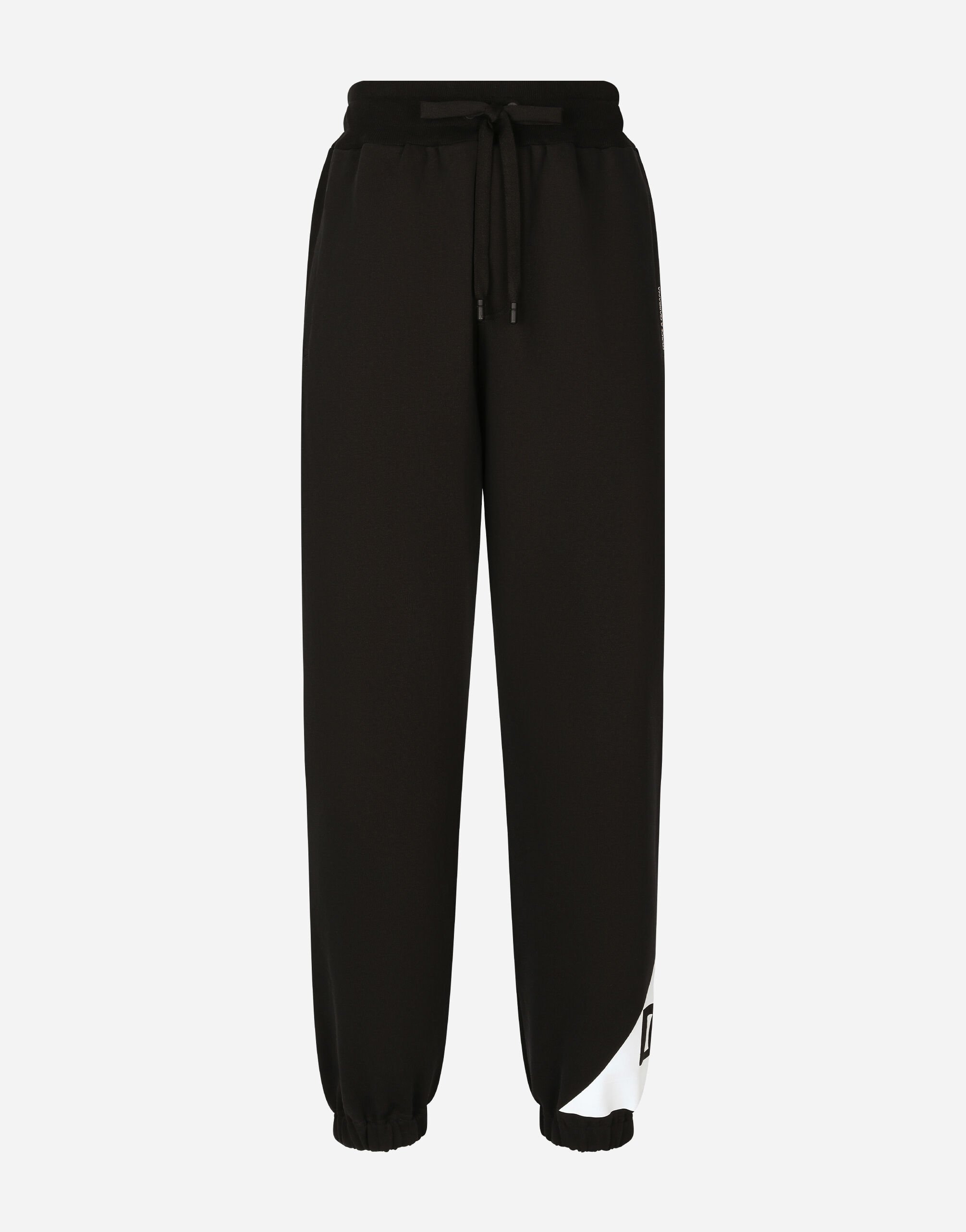 Dolce & Gabbana سروال للركض قطني بشعار أسود G2PS2THJMOW