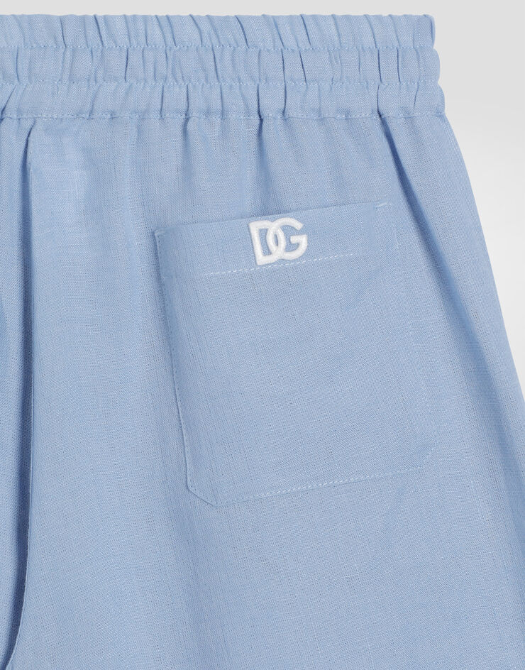 Dolce & Gabbana Linen canvas bermuda shorts Azure L43Q89FU4MH