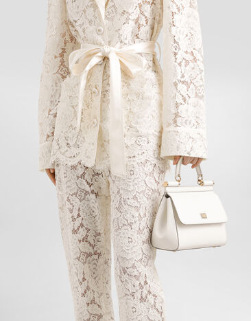 Dolce & Gabbana Small Sicily handbag in dauphine calfskin White BB6003B1001