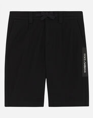 Dolce & Gabbana Drill shorts with logo tape Black L42Q95LY051