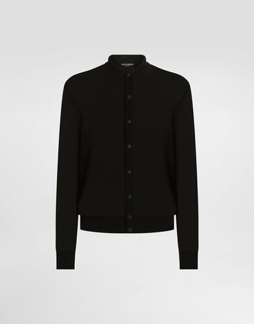 Dolce & Gabbana Long-sleeved shirt in a cotton openwork knit Multicolor GXZ64TJFMMS