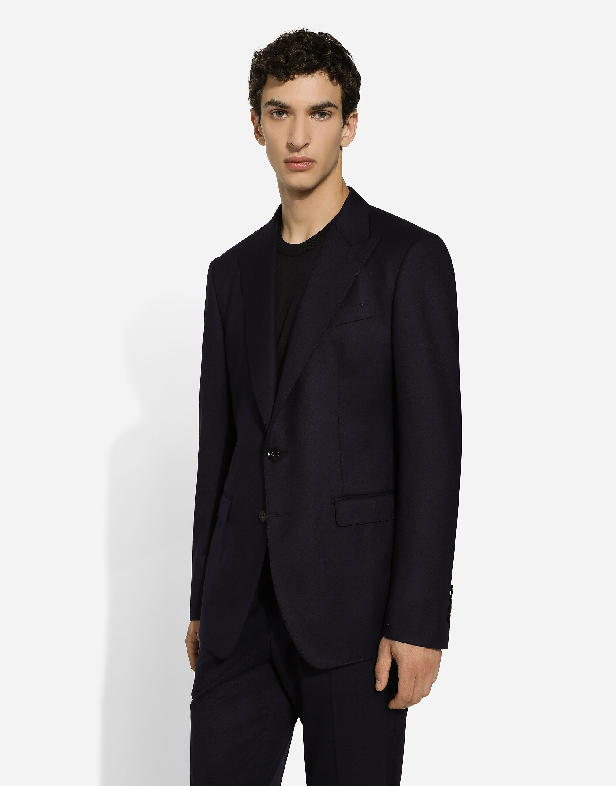 Single-breasted flannel Taormina-fit jacket in Blue for Men