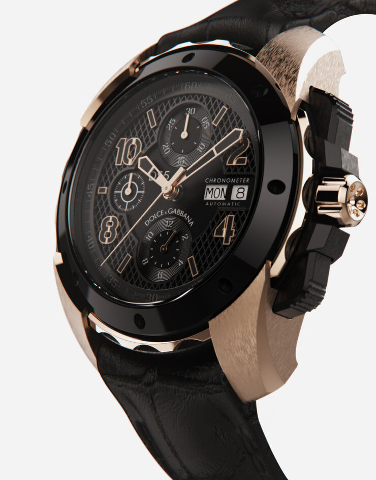 Dolce & Gabbana DS5 watch in red gold and steel with pvd coating Black WWES1MWW036