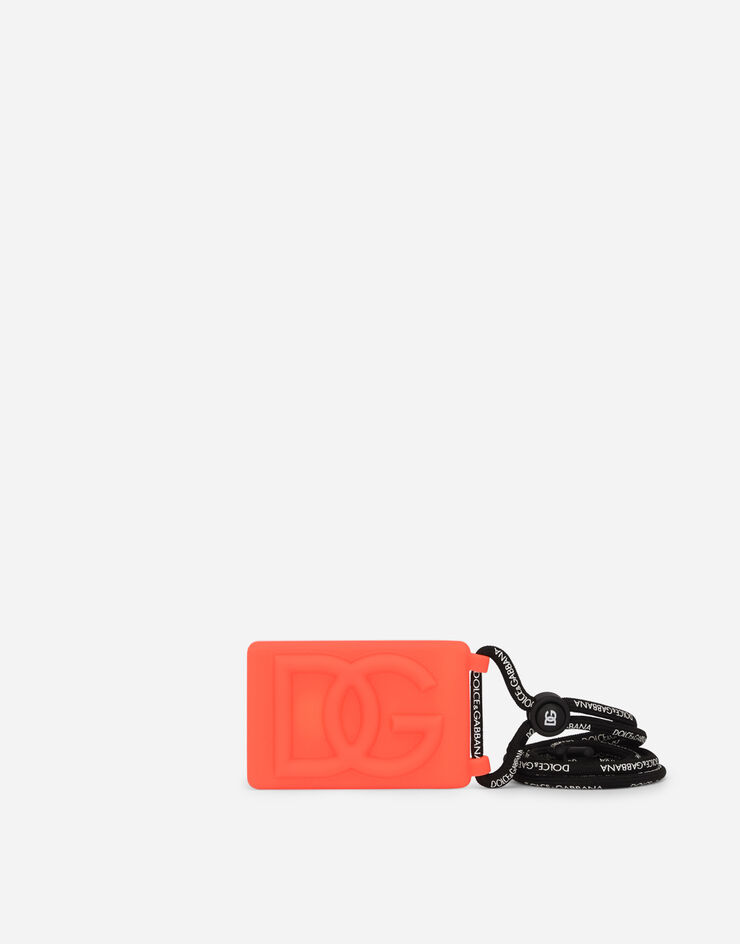 Dolce & Gabbana Porte-badge en caoutchouc avec logo en relief Orange BP3237AG816