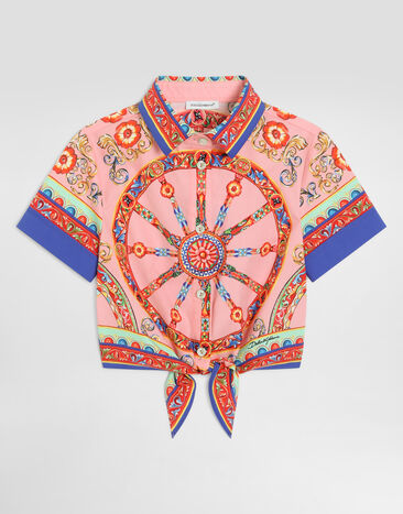 Dolce & Gabbana Carretto-print poplin shirt Multicolor L54S05FI5O1