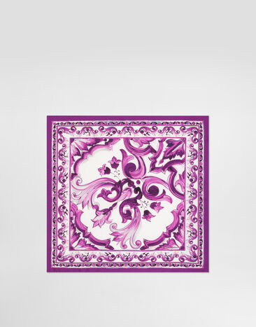 Dolce & Gabbana Majolica-print 50x50 silk twill foulard Multicolor FN093RGDAOY