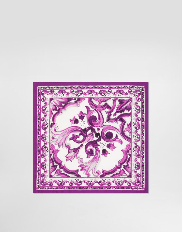 Dolce & Gabbana Majolica-print 50x50 silk twill foulard Multicolor FN093RGDAOY