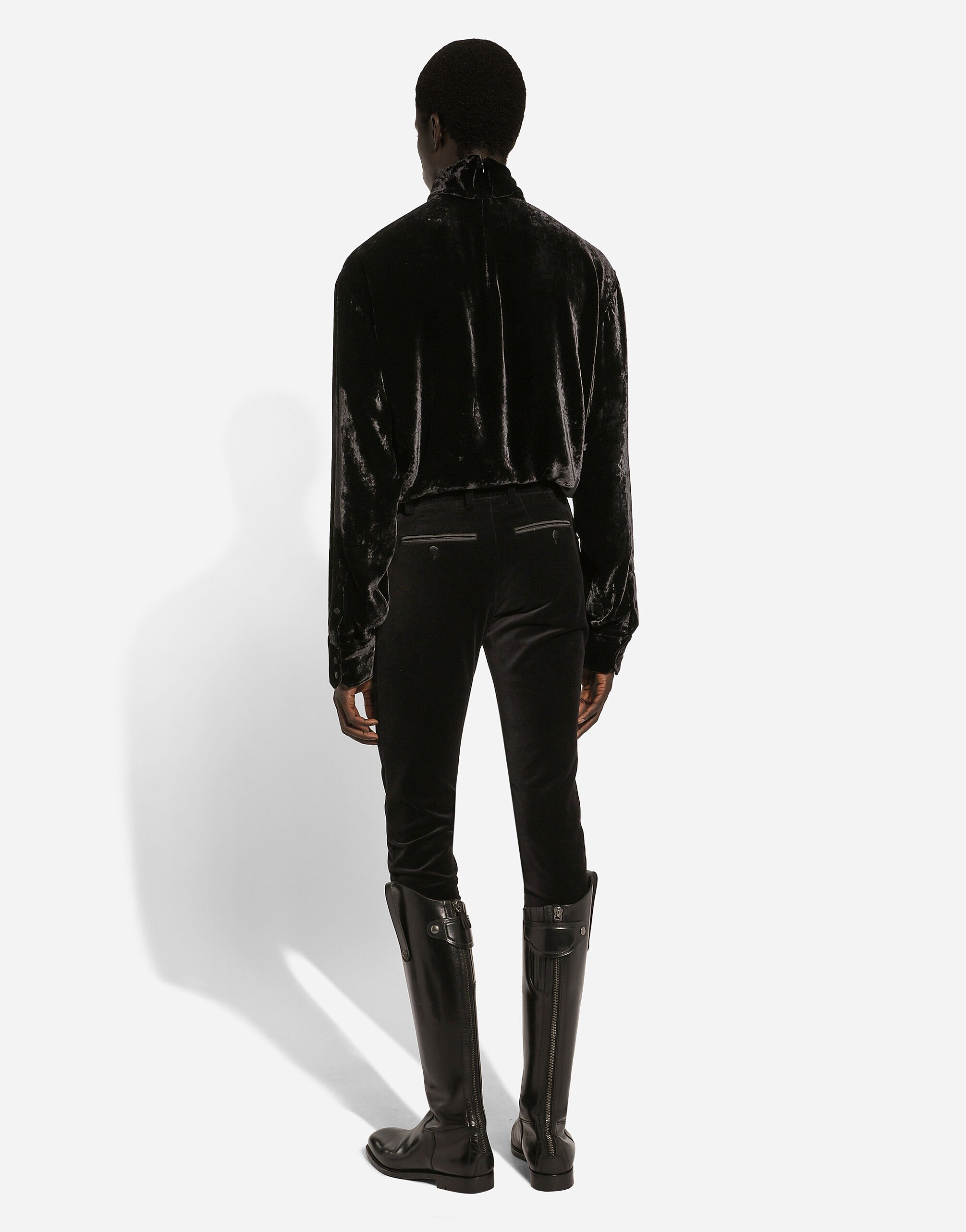 トップス maison de Dolce. Loose velvet turtleneck with shirt cuffs in Black for Men