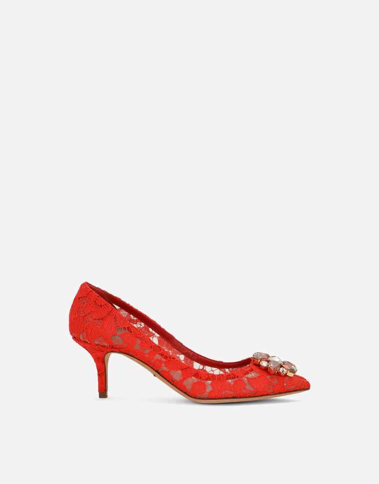 Dolce & Gabbana Zapatos escotados de encaje Taormina con cristales Rojo CD0066AL198