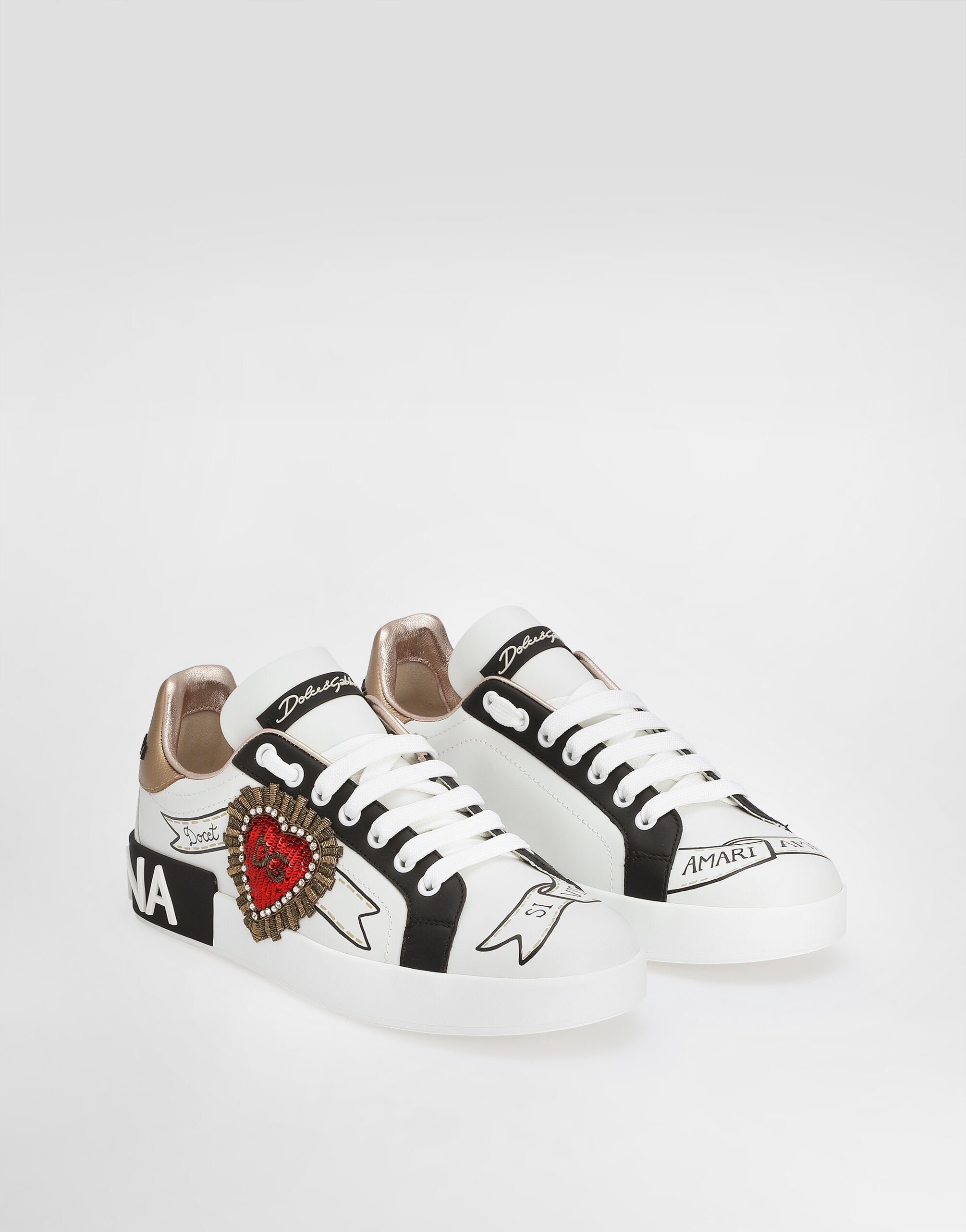 Sneakers with Embroidered Patch - Women's Shoes | Dolce&Gabbana
