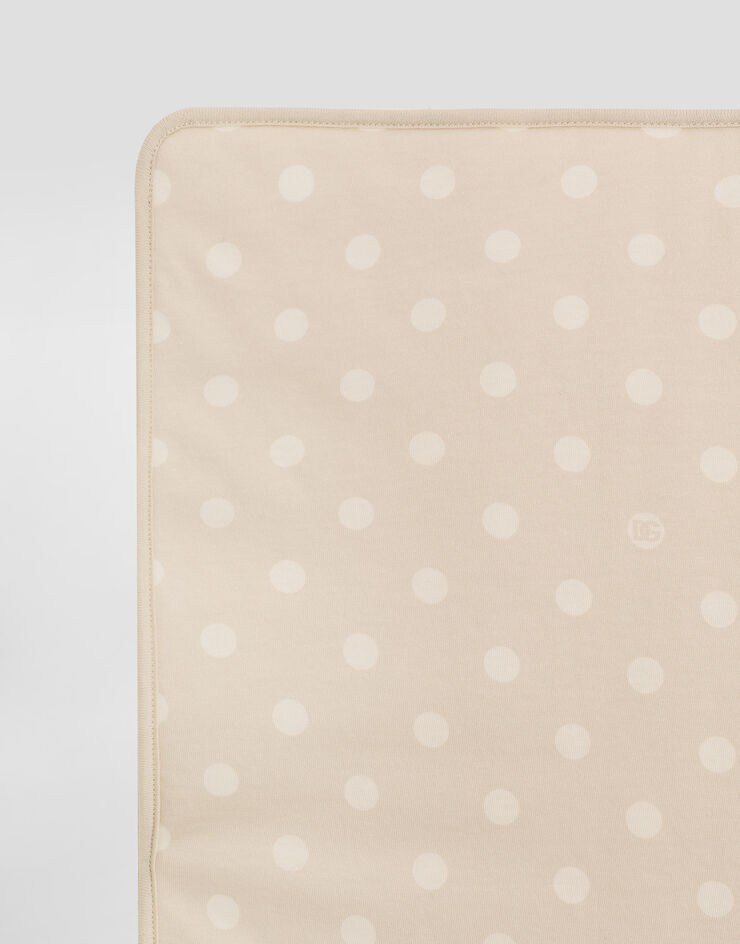 Dolce & Gabbana Jersey blanket with polka dots and Dolce&Gabbana print Multicolor LNJA88G7PJF