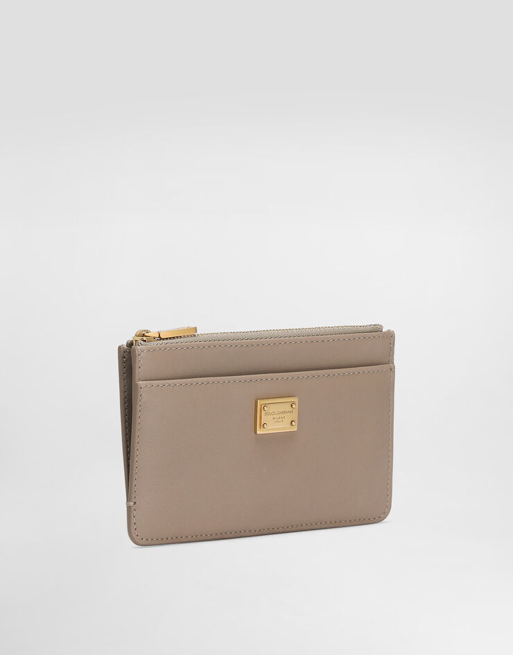 Dolce & Gabbana Plongé calfskin card holder Beige BI1261A9S25