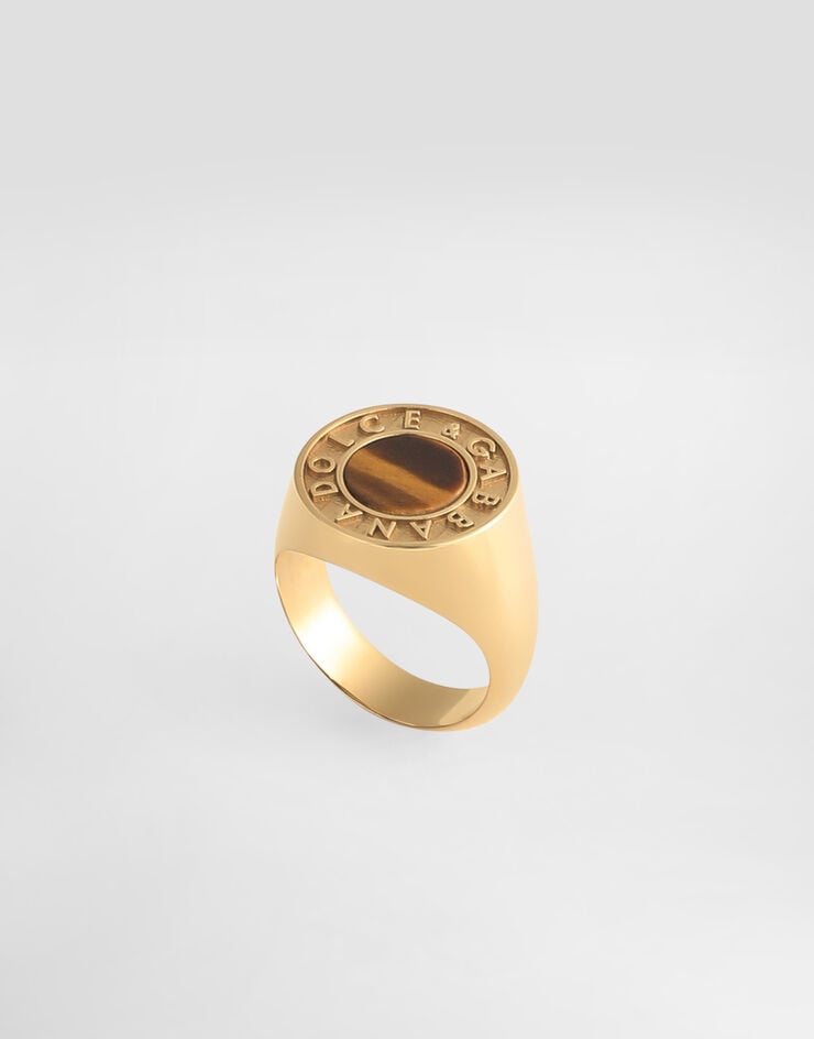 Dolce & Gabbana Logo ring with stone Gold WRR5S1W1111