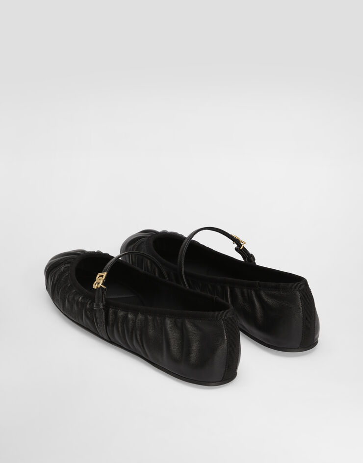 Dolce & Gabbana Ballerina aus Nappaleder Schwarz CB0257AD137
