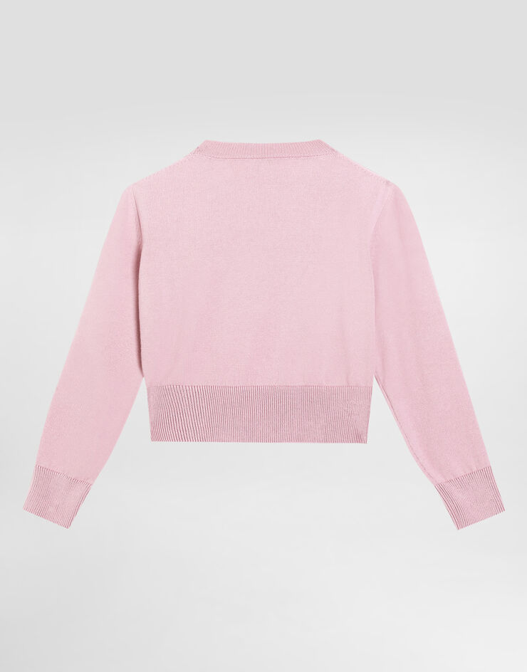 Dolce & Gabbana Jersey de punto satinado con logotipo DG Rosa L5KWM8JBCGC