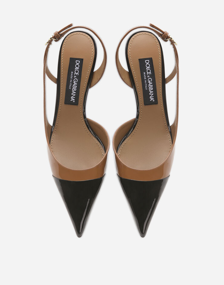 Dolce&Gabbana Patent leather slingbacks Beige CG0672AN881
