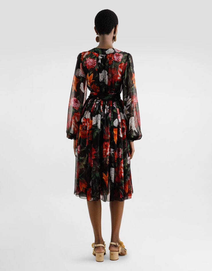Dolce & Gabbana Flower-print chiffon dress Print F6CNUTIS1Y4