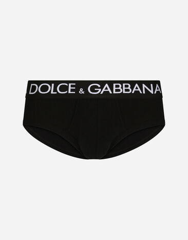 Dolce & Gabbana Zweierpack Slip Brando bi-elastischer Baumwolljersey Schwarz M9D69JONN97