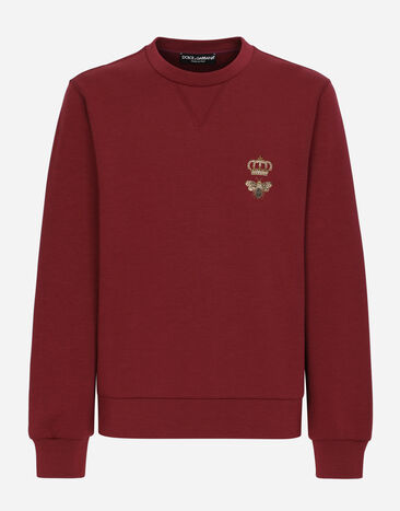 Dolce & Gabbana Cotton jersey sweatshirt with embroidery Print G9BJATFS785