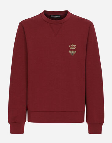 Dolce & Gabbana Sweat-shirt en jersey de coton à broderie Imprimé G9AQVTHI7X6