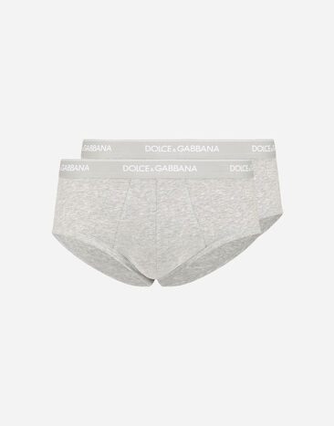 Dolce & Gabbana Pack de dos slips Brando de algodón elástico Imprima M4F05TIS1UW