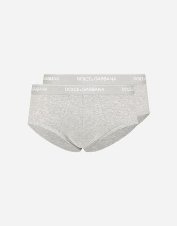 Dolce & Gabbana Stretch cotton Brando briefs two-pack Grey M9C07JONN95