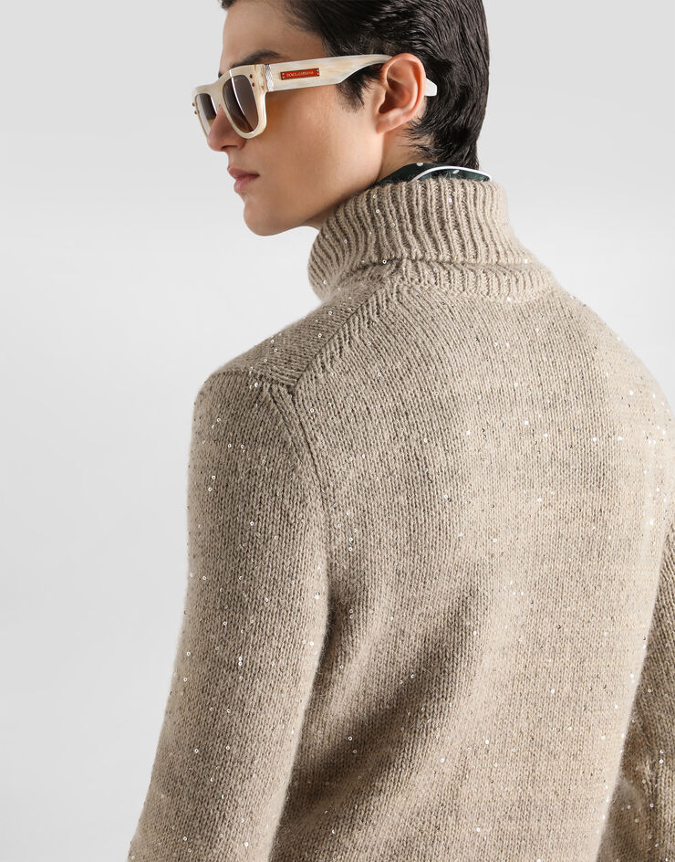 Dolce & Gabbana Knit turtleneck with sequins  GXWA4TJGMK1