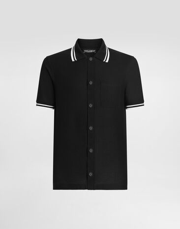 Dolce & Gabbana Cotton piqué shirt Black G5NQ1THU7UT