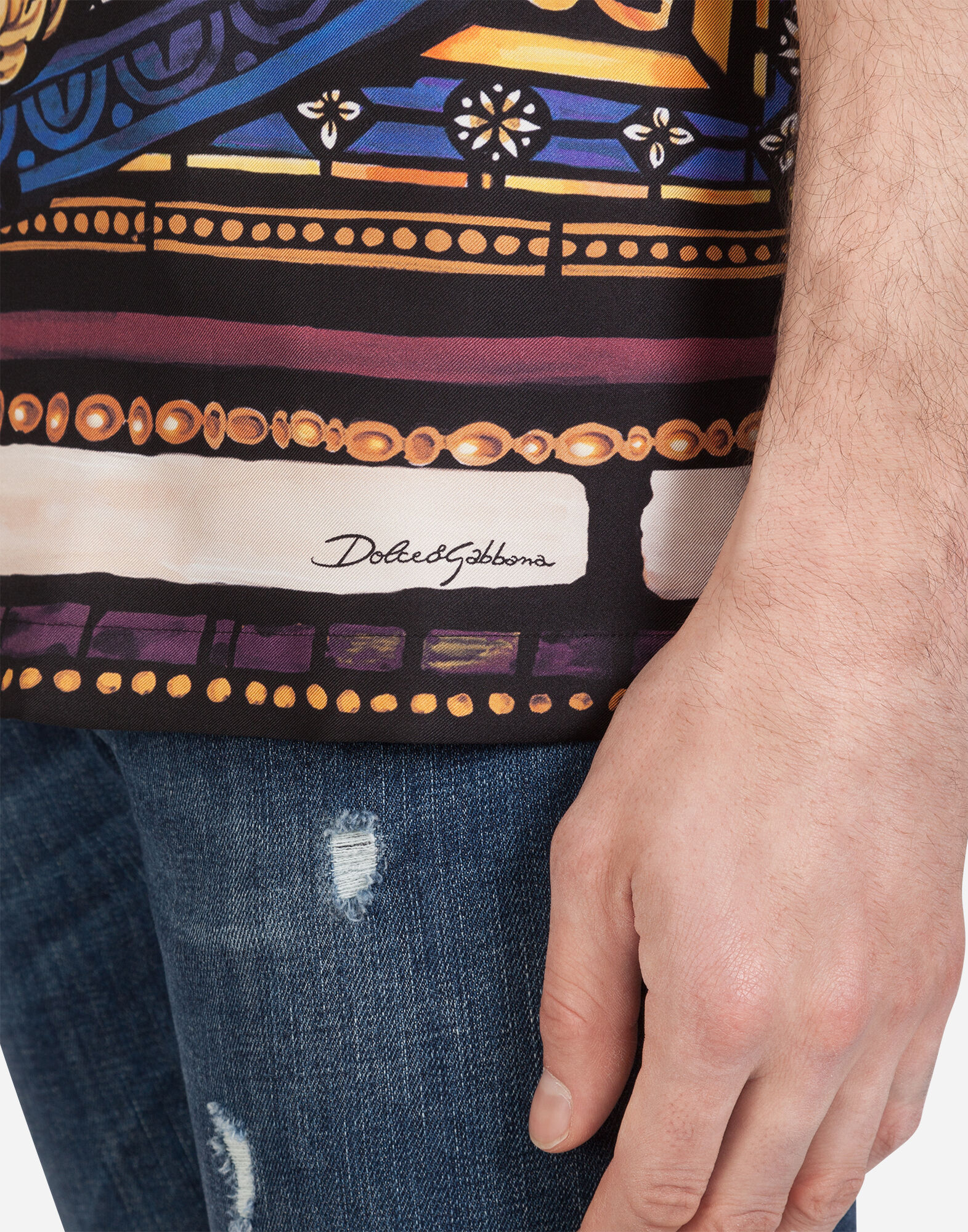 SILK HAWAII SHIRT WITH JULIUS CESAR PRINT