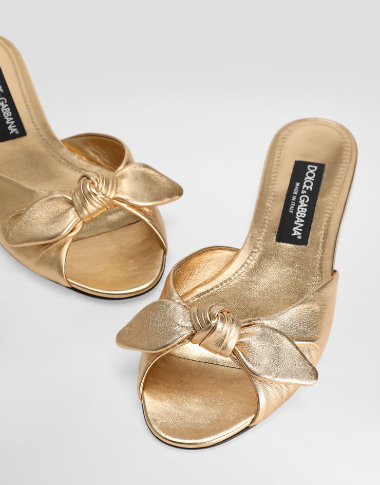 Dolce & Gabbana mordoré nappa leather flat slippers Gold CQ0620A1016