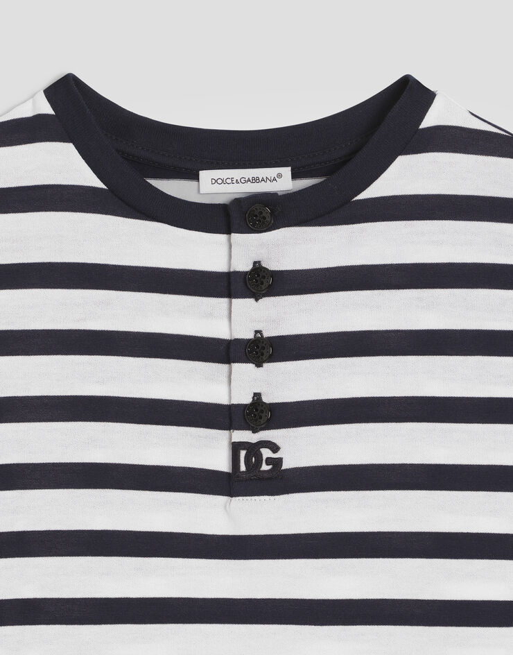 Dolce & Gabbana Haut serafino en jersey à rayures Multicolor L4JTKRFBGAW