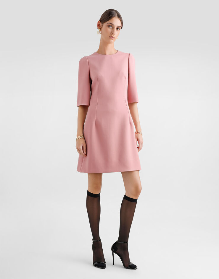 Dolce & Gabbana Sanduhr-Kleid in Midilänge aus Wollkrepp Rosa F6GAUTFU2L8
