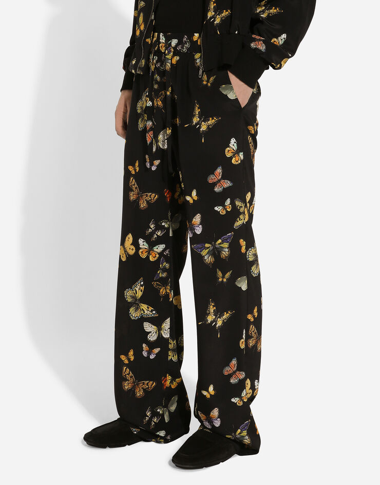 Dolce & Gabbana Pantalón estilo jogger de seda Imprima GP07STIS1VR