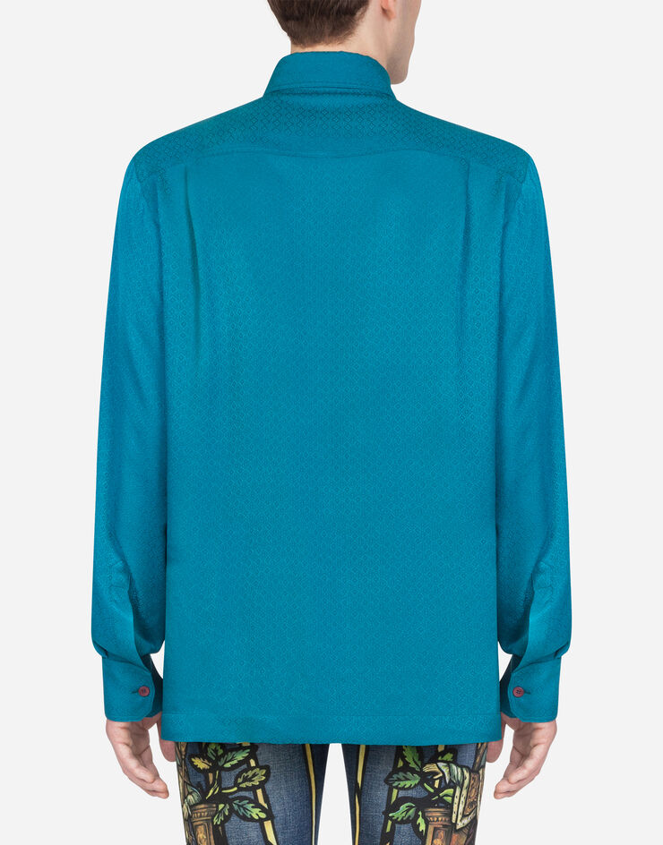 Cropped Silk Jacquard Shirt