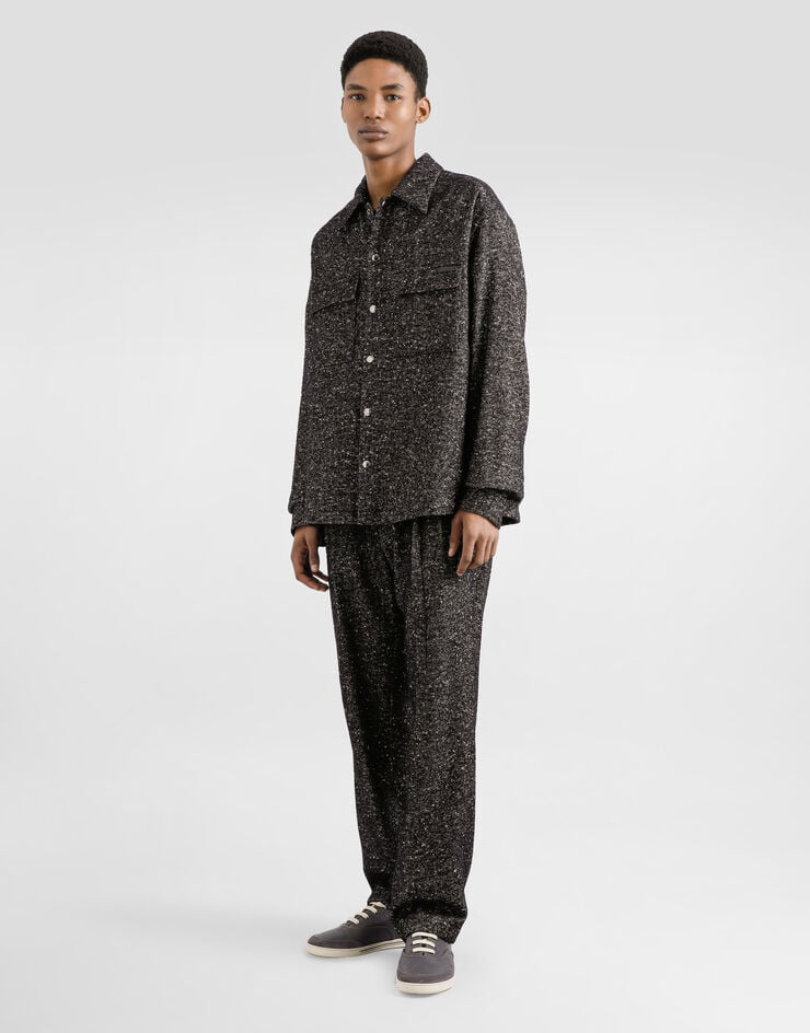 Dolce & Gabbana Hemd aus Wollmix Multicolor G5MM6TFCZAM