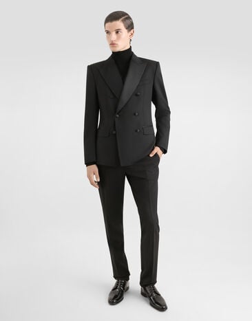 Dolce & Gabbana Three-piece Sicilia-fit suit in stretch wool Black GKPVMTFUBE7