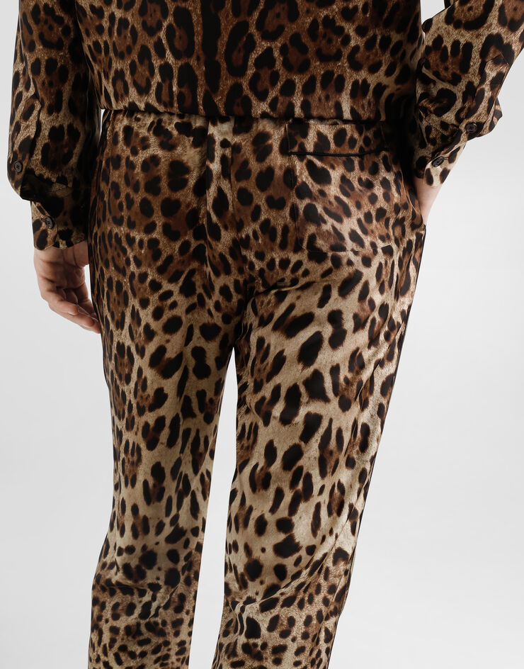 Dolce & Gabbana Pyjamahose aus Seide Drucken GVCRATGI955
