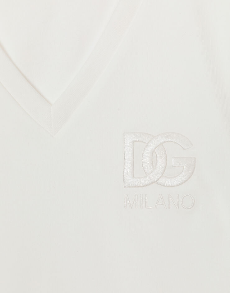 Dolce&Gabbana Short-sleeved T-shirt with DG logo White F8U50ZGDBZZ