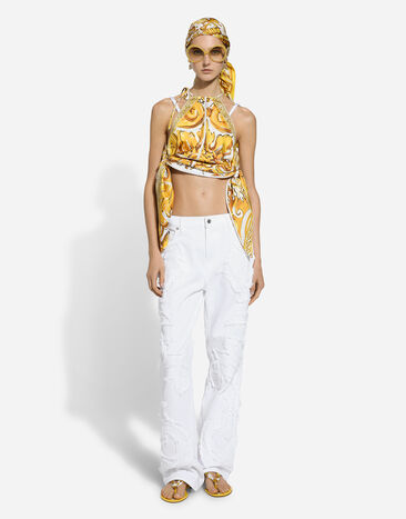 Dolce & Gabbana Boyfriend jeans with embroidery Multicolor FTCGNZG8LC6