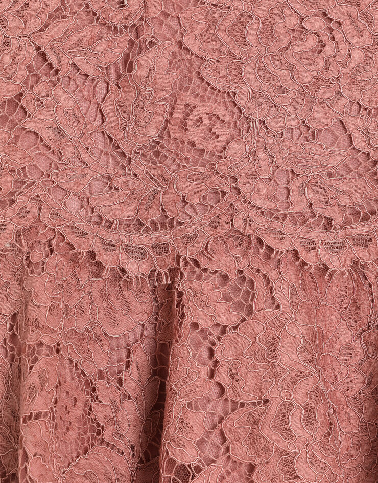 Dolce & Gabbana Lace skirt with DG logo Pink L55I47HLM7L